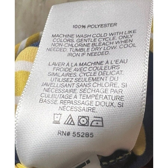 Express Womens Tie Waist V-Neck Faux Wrap Satin Striped Sz Small Dress - Picture 8 of 9